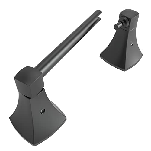 Matte Black Toilet Paper Holder Bathroom Double Post Pivoting Tissue Roll Holder Stainless Steel and Zinc Alloy Wall Mount - color: Matte Black