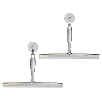 iDesign Bathroom Shower Squeegee, Set of 2, Clear/Stainless Steel - color: Clear/Stainless, style: Pack of 2