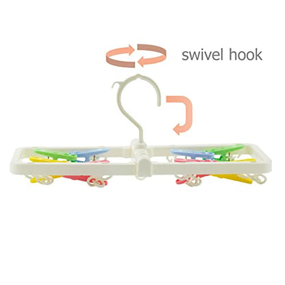 EIKS Laundry Hanger Home & Travel Drying Rack with 8 Clips
