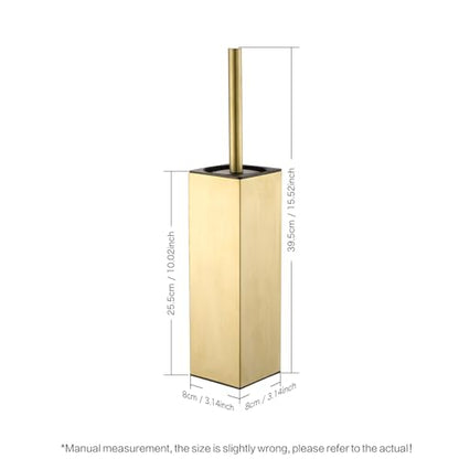 Gold Upright Toilet Brush Set Square Toilet Cleaning Brush - color: Brushed Gold