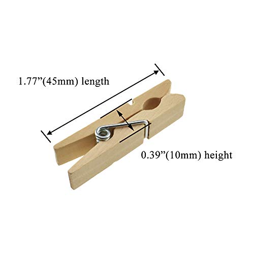 HAHIYO Wooden Clothes Pins Clothespins Wide Do NOT Fall Apart 1.77 inches Length 40 Pack Sturdy Strong Springs No Rust No Discoloration for Laundry Bathroom DIY Craft Photos Food Opened Bags - size: Natural Wood 1.77 inches 40 Pack