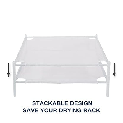 STO STO Sweater Drying Rack, 2-Pack Stackable Mesh Clothes Drying Rack, Laundry Drying Rack for Sweaters, Socks, Toys, White - style: 2 Pack