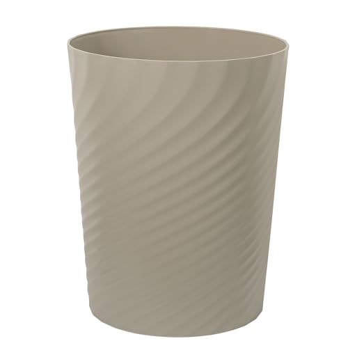 UUJOLY Plastic Small Bathroom Trash Can Wastebasket Garbage Can, Khaki - color: Khaki, size: 1.8 Gallon/1 Pack