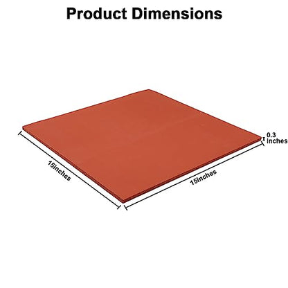 15x15“ Silicone Heat Press Mat with Dressing Ruler Set, 0.3” Thickest Silicone Heat Press Pad for Heat Press Machine, Flat Heat Transfer Press Replacement Pad - color: Mat+Ruler
