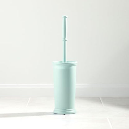 mDesign Toilet Bowl Brush and Holder - Covered Bathroom Toilet Brush - Standing Toilet Bowl Scrubber in Modern Holder - Space Saving, Deep Cleaning Brush for Toilet - Hyde Collection - Mint Green - color: Mint Green, size: Pack of 1