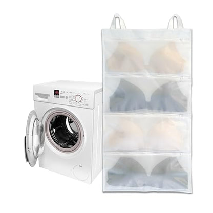 Bra laundry bags for washing machine, 1pc, Holds 4 D-F cups sizes, Cleans, Drys, Storage and Dust-proof 4-in-1, Cleans Better Than a Single Laundry Bag - size: D-F(1PC)