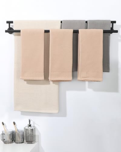 Alise Double Towel Bar Black,32 Inch Towel Racks for Bathroom Wall Mounted - color: Matte Black, size: 32-Inch (2-Bars)