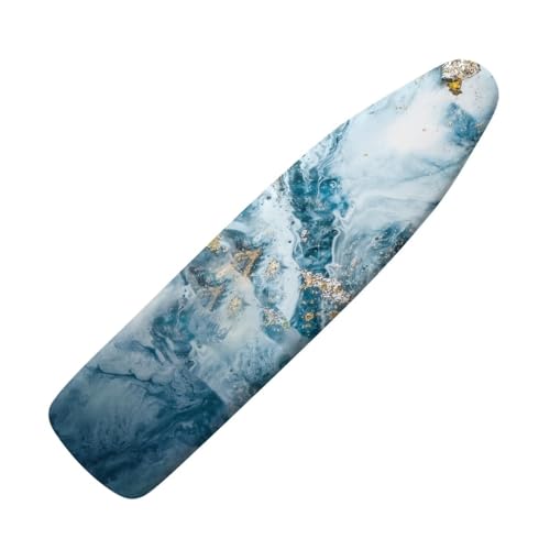 Flashideas Blue Marble Print Ironing Board Cover and Pad- 52" x 13" Iron Board Cover with Padding Fits Standard Size, Iron Board Cover Accessories - color: Blue Marble Print