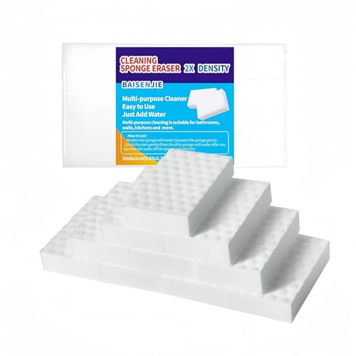 Magic Sponges Eraser,10 Pack Melamine Sponge Bulk,2X Density,Long Lasting - color: White, size: 3.93x2.36x0.79in