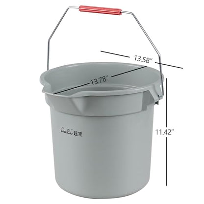 Commercial Cleaning Bucket Pail, 14-Quart, 6-Pack