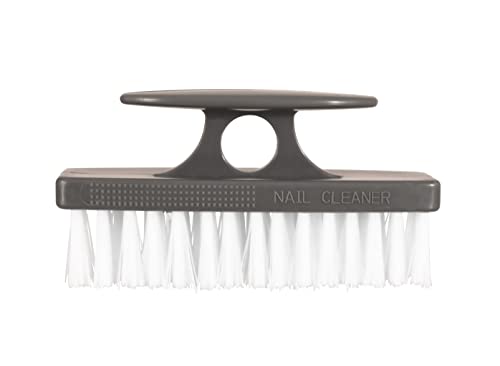 Superio Stiff Nail Brush Cleaner with Handle- Durable Brush Scrubber to Clean Toes, Fingernails, Hand Scrubber All Surface Cleaning, White Heavy Duty Scrub Brush Stiff Bristles, Easy to Hold - color: Gray, size: 1 Pack