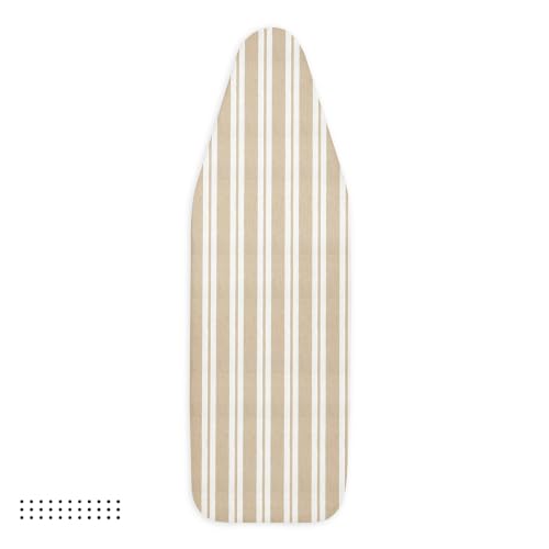 Encasa XO Ironing Board Cover and Pad, Thick Felt 49"x18" - color: Franca Beige Stripes, size: Wide