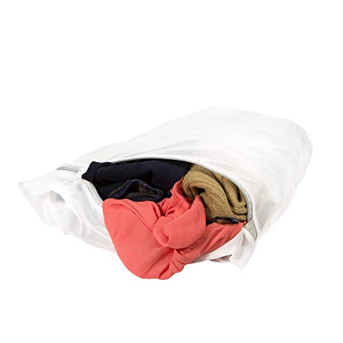 Laura Ashley Large Laundry Delicates with Zipper Closure to Protect Clothes Mesh Wash Bag, Clear, LA-92435