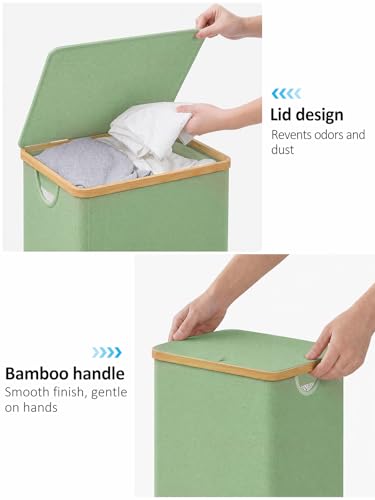 IEGrow Laundry Hamper with Lid,110L Laundry Basket with Mesh Bags,Green - color: Green, size: 110L