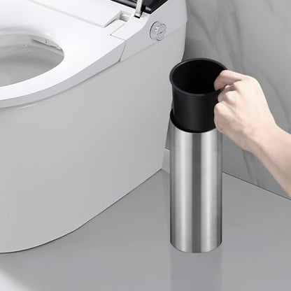 Brushed Toilet Brush Stainless Steel Upright Toilet Cleaning Brush - color: Matt