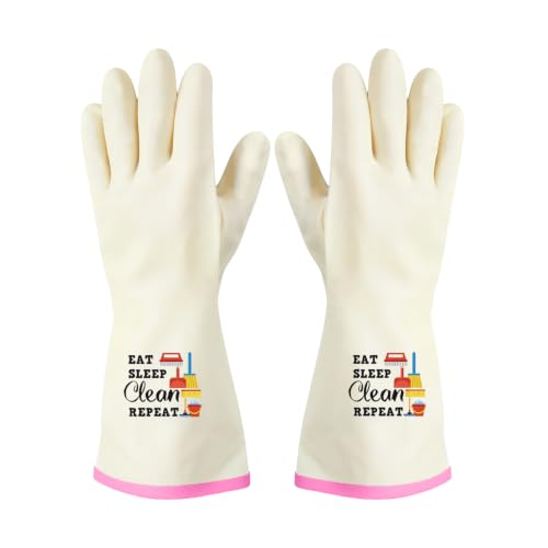 Rubber Cleaning Reusable Gloves, Practical House Warming Gifts - color: Pink-clean