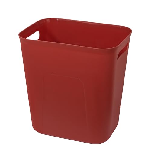 UUJOLY Plastic Small Bathroom Trash Can Wastebasket, 3.5 Gallon, Red - color: Red, size: 3.5 Gallon