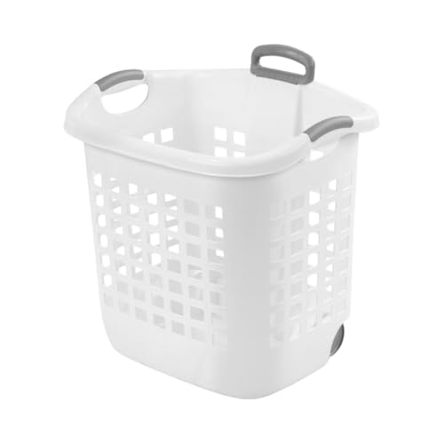 Sterilite 1.75 Bushel Ultra™ Wheeled Plastic Laundry Basket, White, 4 Pack