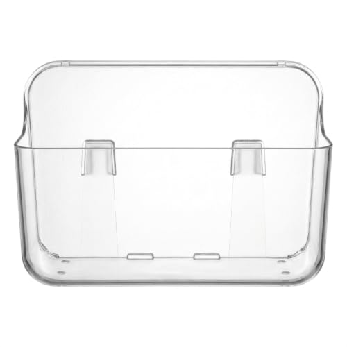 Adhesive Wall Organizer Bin, No-Drill, Clear, 7.1 x 3.15 x 4.75 in - size: Small