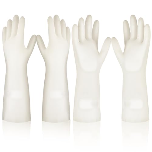 2 Pairs, 15 Inches, Nitrile Cleaning Gloves, Kitchen Dishwashing Gloves, Reusable, Durable, Water-Resistant, And Hypoallergenic (Medium) - size: Medium