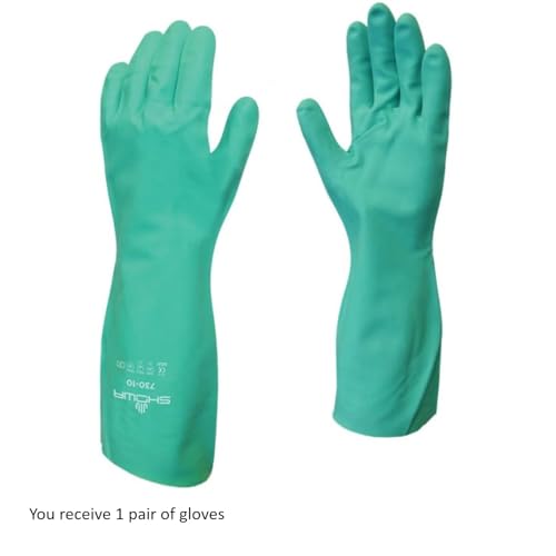 SHOWA 730 Chemical Resistant Glove, 15-mil Nitrile, Small, Single Pair - size: Small, style: Single Pair