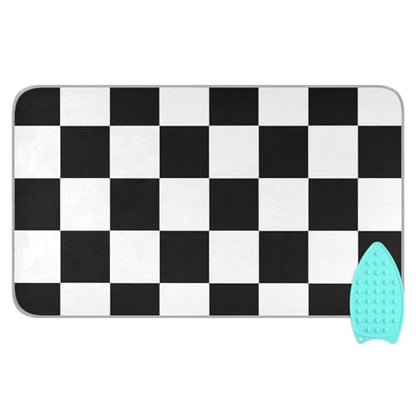 Portable Ironing Mat for Table Top Iron Pad Heat Resistant Blanket Portable Travel Ironing Board Covers Tabletop Sewing Pressing Quilting Large 27.6x47.2Inches Checkered Black and White - color: Checkered Black and White08