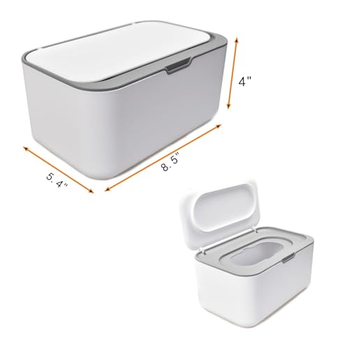 Tissue Box Cover Seal Rectangular Dryer Sheet Dispenser Storage Wet Wipes for Storage on Bathroom Vanity, Countertop, Bedroom Dresser (Gray/White) - color: Gray /White