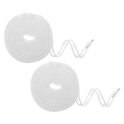 uxcell 2pcs Windproof Clothesline, 10M 33ft Plastic Non-Slip Clothes Drying Rope Portable Travel Clothesline for Courtyard Outdoor Laundry Camping, White - color: White, size: 32.8ft