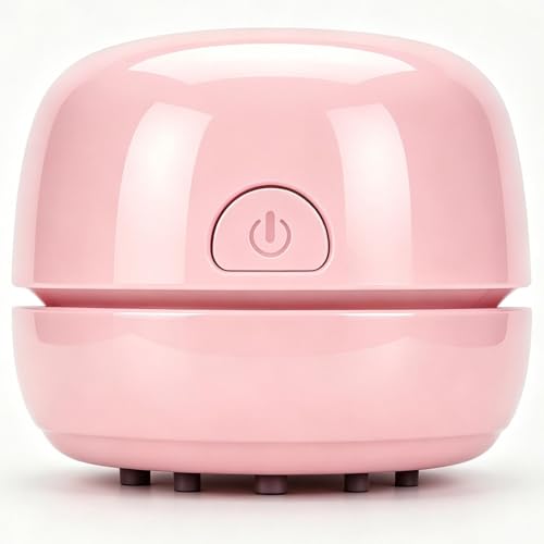 YUNYILAN Desktop Vacuum Cleaner USB Recharging, Portable Mini Vacuum Cleaner for Cleaning Eraser Crumbs, Dust, Crumbs, Computer Keyboard and Car (Pink)