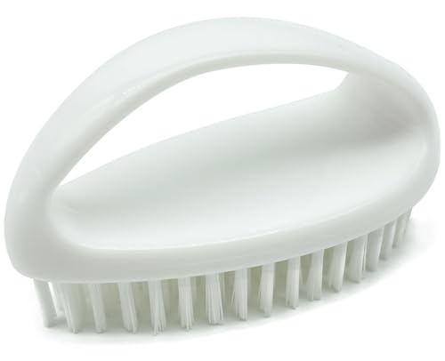 GKETN Small Scrub Brush with Stiff Nylon Bristles Heavy Duty Cleaning Brush - color: White