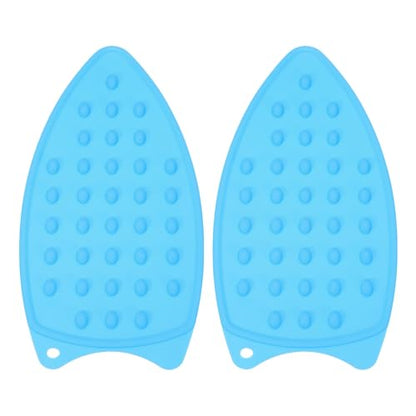 PATIKIL Silicone Iron Rest Pad, 2 Pcs Multipurpose Hot Heat Resistant Iron Rest Plate Protective Pad for Ironing Board Hot Resistant Steamer Steam Compact Mat, Blue - color: Blue