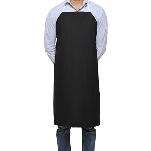 EISCO Rubber Vinyl Apron - Adjustable Bib Apron for Dishwashing, Butcher, Laboratory - size: Large