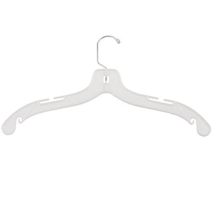 NAHANCO 17” White Mid-Heavyweight Plastic Hanger, 100 Pack - color: White