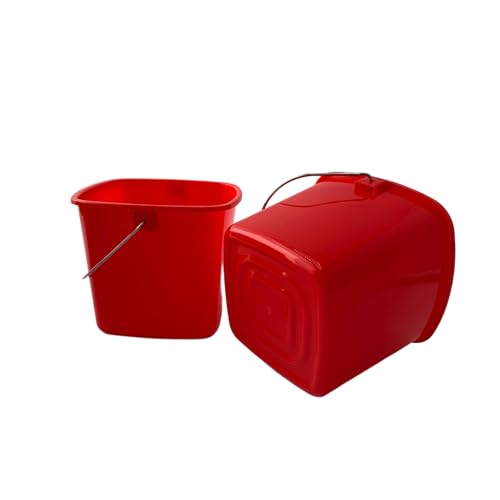 6 Packs 3 Quart Plastic Square Bucket with Handle, Heavy Duty Utility Bucket for Cleaning, Storage, Commercial and Household Use, Includes 6 Pack Cleaning Cloths