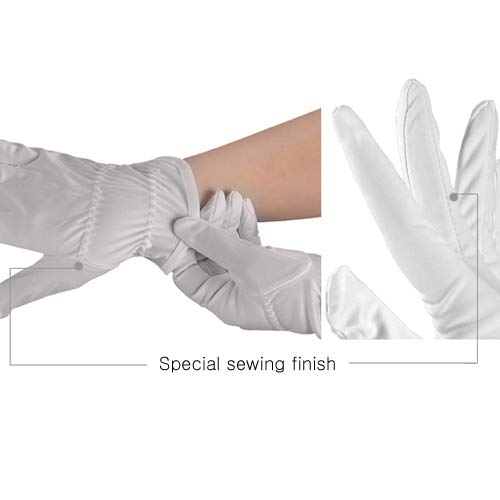 Microfiber Gloves Scratches Fingerprints (White) Protection for Jewelry Collectibles Lenses Coin Silver Archival Costume Inspection