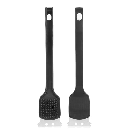 15.75” Grill Brush - BBQ Scraper with Ergonomic Non-Slip Grip & Steel Bristles, Deep Clean Outdoor Grill Grates Without Bending (Safer, Long Handle)