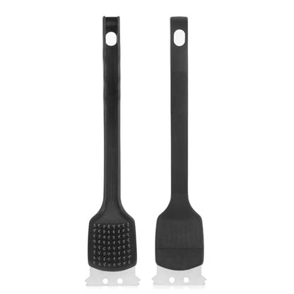 15.75” Grill Brush - BBQ Scraper with Ergonomic Non-Slip Grip & Steel Bristles, Deep Clean Outdoor Grill Grates Without Bending (Safer, Long Handle)