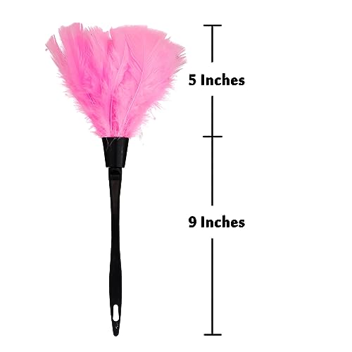 Turkey Feather Dusters for Cleaning Home Blinds Kitchen car Office, Eco-Friendly Reusable （2 pcs Pink） - color: Pink