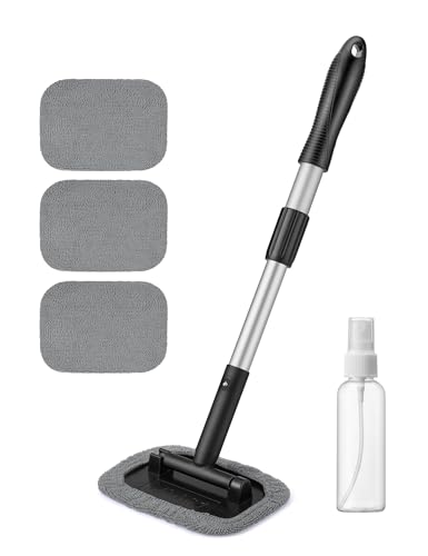 AstroAI Windshield Cleaner Extendable 180° Rotating Handle, Gray - color: Gray