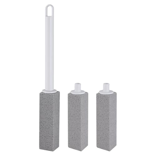 Pumice Stone for Toilet Cleaning, 3 Pack Pumice Stone Toilet Bowl Cleaner, Cleaning Hard Water Rings, Limescale, Calcium Buildup, with Extra Long Handle, Ideal for Toilets and Bathroom