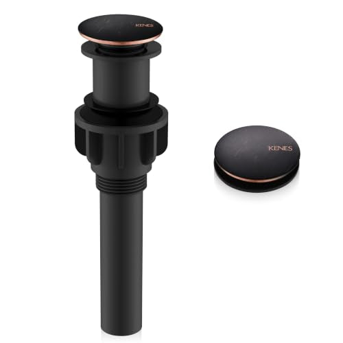 KENES Oil Rubbed Bronze Pop Up Bathroom Sink Drain Stopper Without Overflow - color: Oil-rubbed Bronze, size: Big Pop up Cap (Without Overflow)