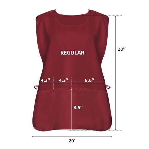 Xeoxarel Unisex Cobbler Apron with 3 Deep Pockets, Smock Vest Apron - color: 1 Pack - Red