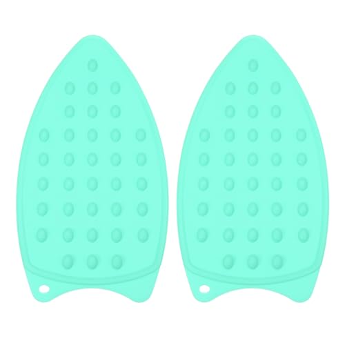 PATIKIL Silicone Iron Rest Pad, 2 Pcs Multipurpose Hot Heat Resistant Iron Rest Plate Protective Pad for Ironing Board Hot Resistant Steamer Steam Compact Mat, Lake Blue - color: Lake Blue