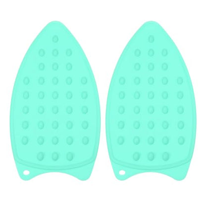 PATIKIL Silicone Iron Rest Pad, 2 Pcs Multipurpose Hot Heat Resistant Iron Rest Plate Protective Pad for Ironing Board Hot Resistant Steamer Steam Compact Mat, Lake Blue - color: Lake Blue