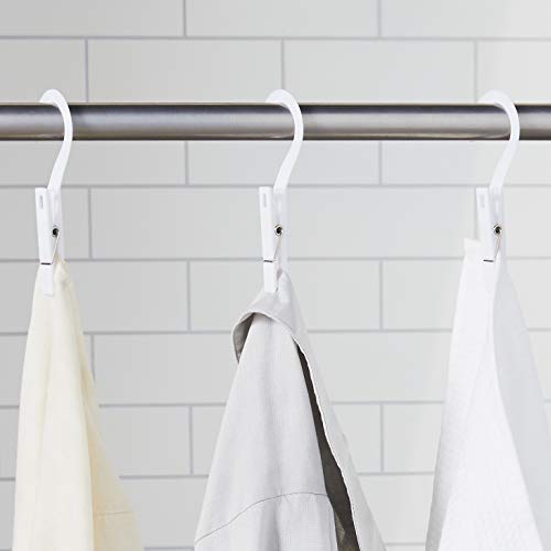 Fox Run Laundry Hooks, Set of 10 Clothing Pin Hooks with Hanging Clips
