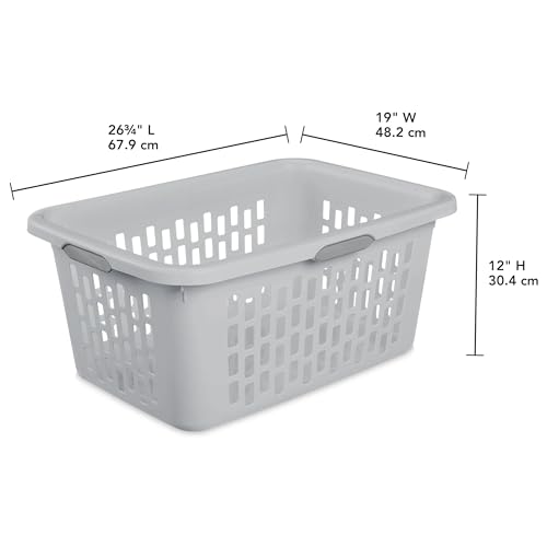 2-Bushel Plastic Laundry Hamper with 4 Ergonomic Handles – BPA-Free, Spacious Design for Household Use, Gray (1PC) - color: Gray