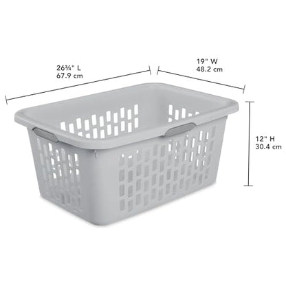 2-Bushel Plastic Laundry Hamper with 4 Ergonomic Handles – BPA-Free, Spacious Design for Household Use, Gray (1PC) - color: Gray