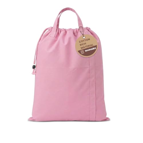 LFH Home Large Premium 1pack Cotton Rich Canvas Laundry Bag with Drawstring and Handles Heavy Duty, Multi-Use, Washable for Home, Travel, College or Storage 24x36-Pink - color: Pink, size: 24”x36”