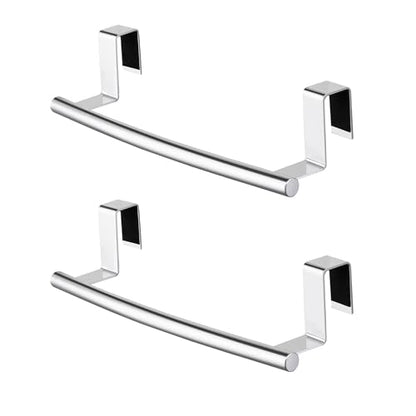 KES Over The Cabinet Door Towel Rack, 2 Pack, Polished Steel - color: Polished Steel
