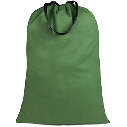 Sanlykate Large Canvas Cotton Laundry Bag with Drawstring & Handles, Heavy Duty Durable Dirty Clothes Organizer, Tear Resistant Hamper Liner Storage Bag, Travel Sack, 25.5 x 34inch - Army Green - color: ArmyGreen